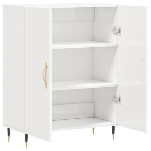 Skænk 69,5x34x90 cm konstrueret træ hvid højglans