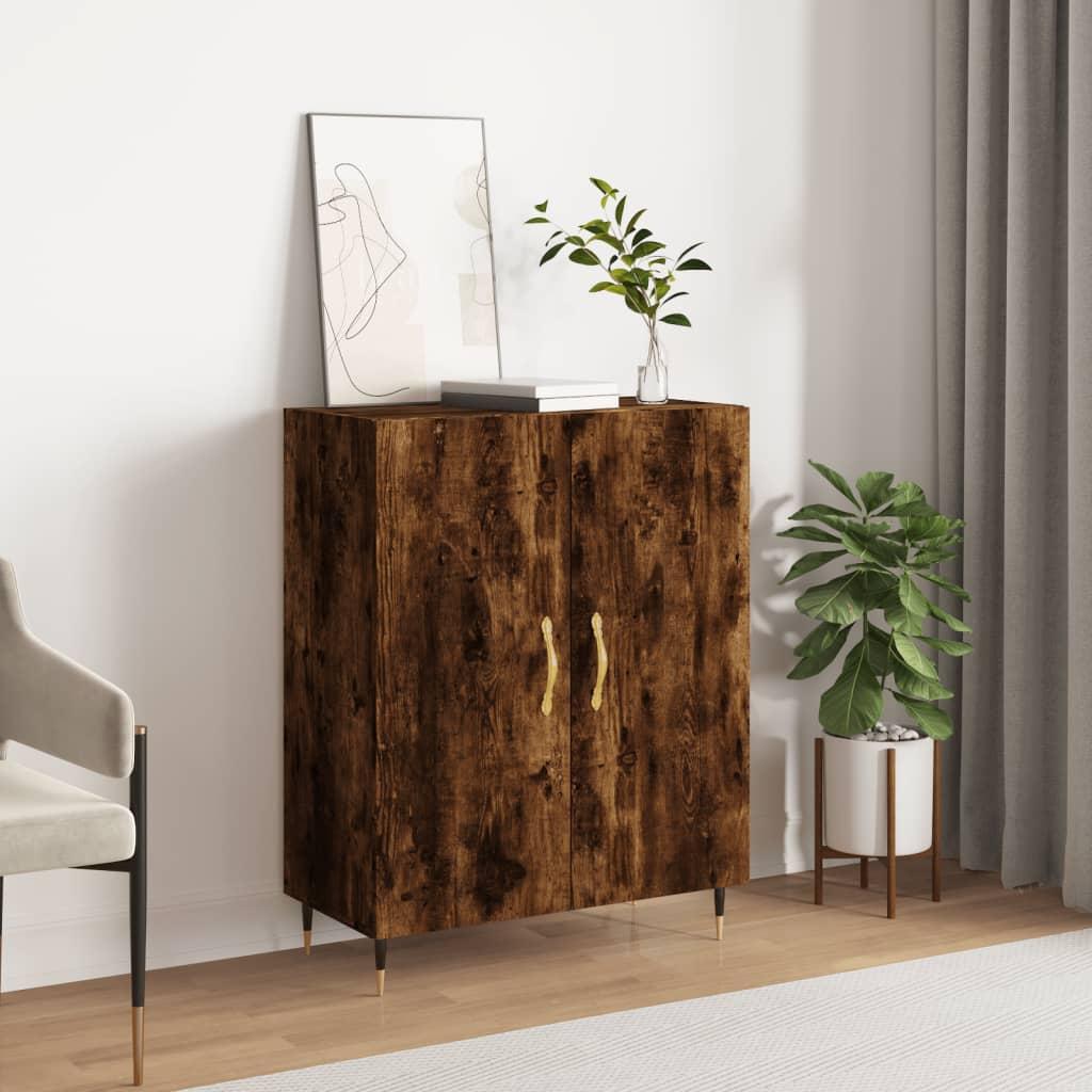Skænk 69,5x34x90 cm konstrueret træ røget egetræsfarve