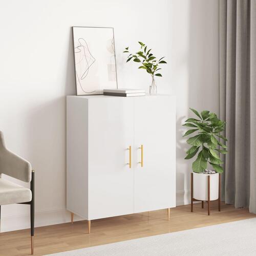 Skænk 69,5x34x90 cm konstrueret træ hvid højglans