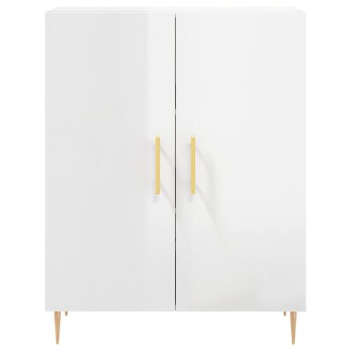 Skænk 69,5x34x90 cm konstrueret træ hvid højglans