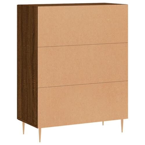Skænk 69,5x34x90 cm konstrueret træ brun egetræsfarve