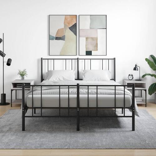 Sengeborde 2 stk. 40x41x50 cm konstrueret træ grå sonoma-eg