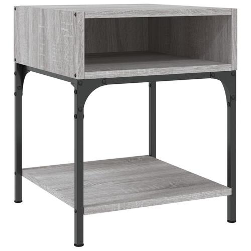 Sengeborde 2 stk. 40x41x50 cm konstrueret træ grå sonoma-eg
