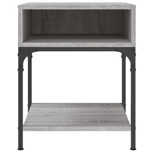 Sengeborde 2 stk. 40x41x50 cm konstrueret træ grå sonoma-eg