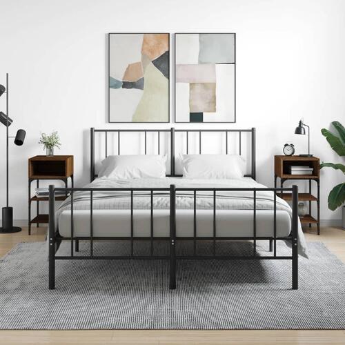 Sengeborde 2 stk. 35x34,5x70 cm brun egetræsfarve