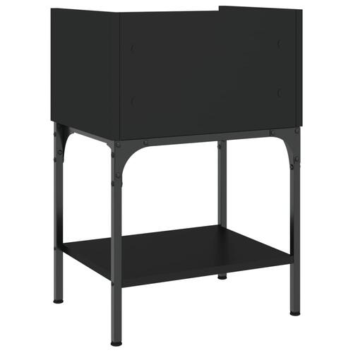 Sengeborde 2 stk. 40,5x31x60 cm konstrueret træ sort