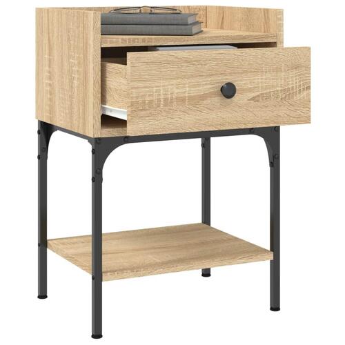 Sengeborde 2 stk. 40,5x31x60 cm konstrueret træ sonoma-eg