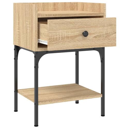 Sengeborde 2 stk. 40,5x31x60 cm konstrueret træ sonoma-eg