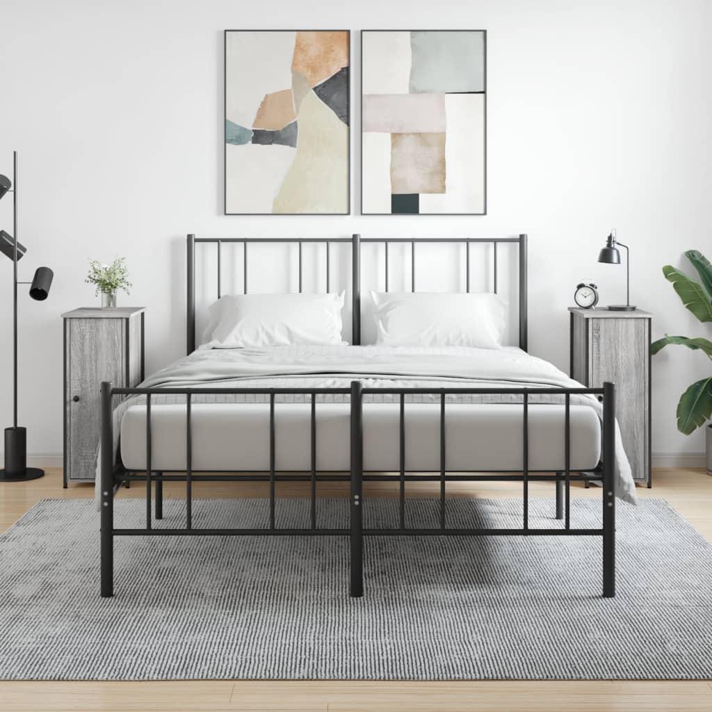 Sengeborde 2 stk. 32x42x80 cm konstrueret træ grå sonoma-eg