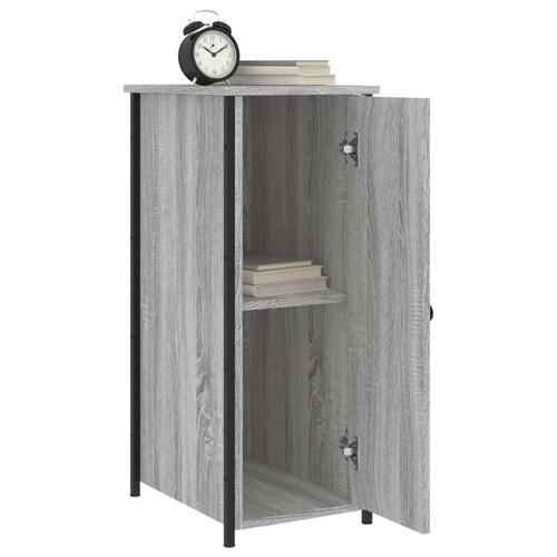 Sengeborde 2 stk. 32x42x80 cm konstrueret træ grå sonoma-eg