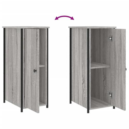 Sengeborde 2 stk. 32x42x80 cm konstrueret træ grå sonoma-eg