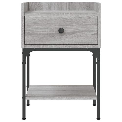 Sengeborde 2 stk. 40,5x31x60 cm konstrueret træ grå sonoma-eg