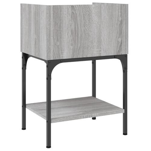 Sengeborde 2 stk. 40,5x31x60 cm konstrueret træ grå sonoma-eg