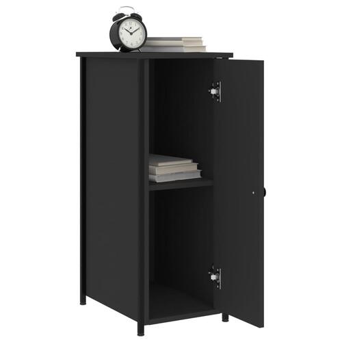 Sengeborde 2 stk. 32x42x80 cm konstrueret træ sort