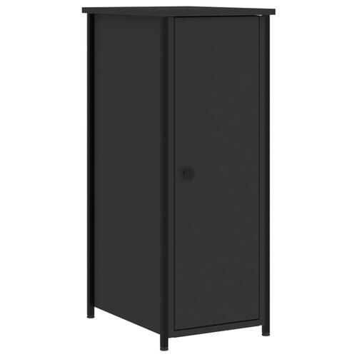 Sengeborde 2 stk. 32x42x80 cm konstrueret træ sort