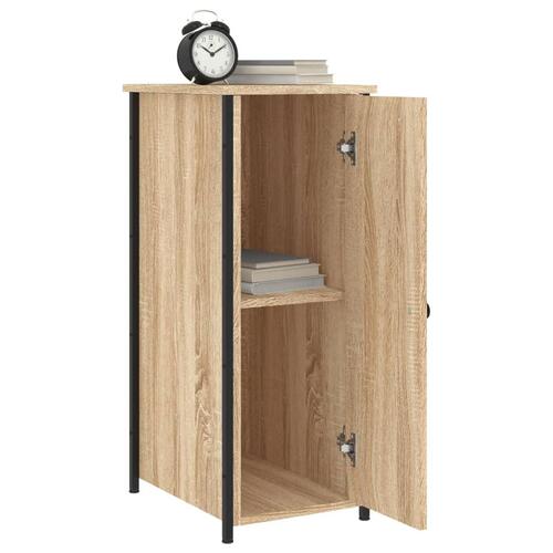 Sengeborde 2 stk. 32x42x80 cm konstrueret træ sonoma-eg