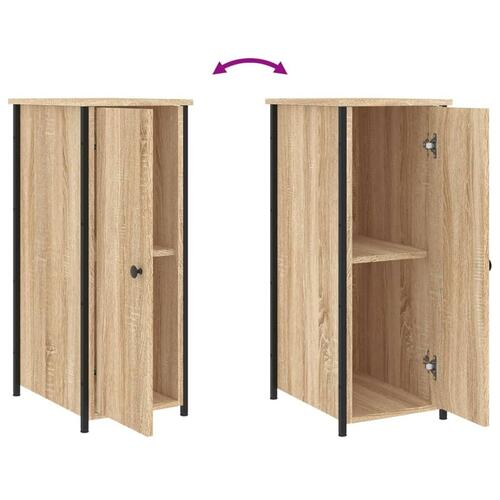 Sengeborde 2 stk. 32x42x80 cm konstrueret træ sonoma-eg