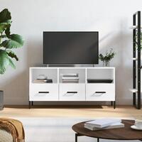 Tv-bord 102x36x50 cm konstrueret træ hvid højglans