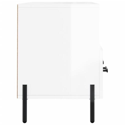 Tv-bord 102x36x50 cm konstrueret træ hvid højglans