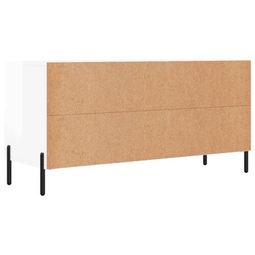 Tv-bord 102x36x50 cm konstrueret træ hvid højglans