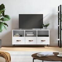 Tv-bord 102x36x50 cm konstrueret træ hvid højglans