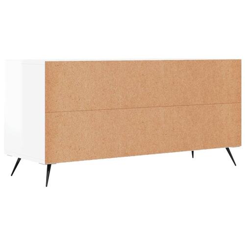 Tv-bord 102x36x50 cm konstrueret træ hvid højglans