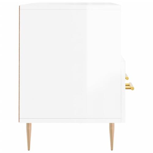 Tv-bord 102x36x50 cm konstrueret træ hvid højglans