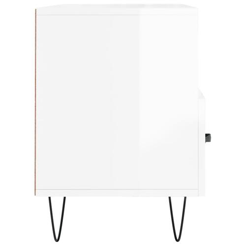Tv-bord 102x36x50 cm konstrueret træ hvid højglans