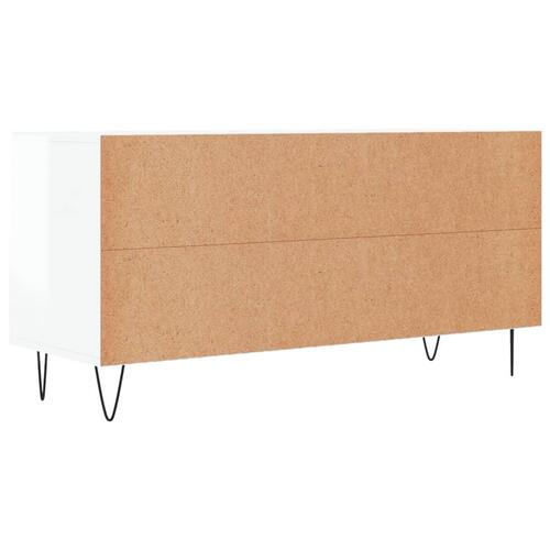 Tv-bord 102x36x50 cm konstrueret træ hvid højglans