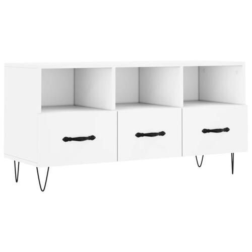 Tv-bord 102x36x50 cm konstrueret træ hvid
