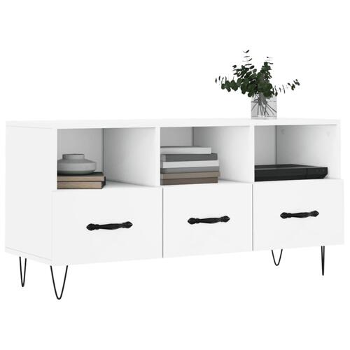Tv-bord 102x36x50 cm konstrueret træ hvid