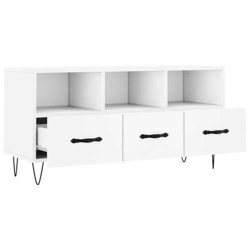 Tv-bord 102x36x50 cm konstrueret træ hvid