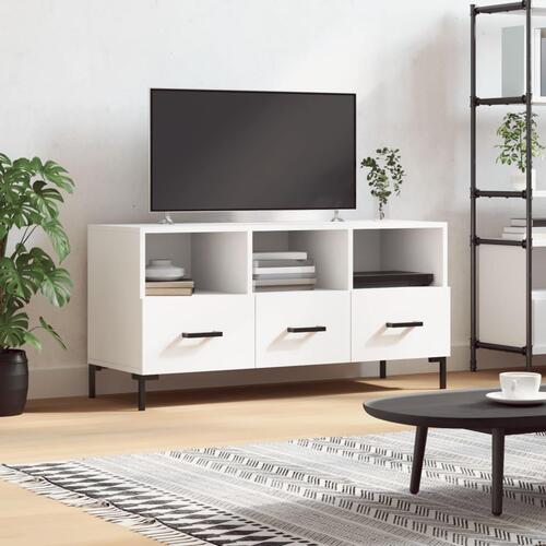 Tv-bord 102x36x50 cm konstrueret træ hvid