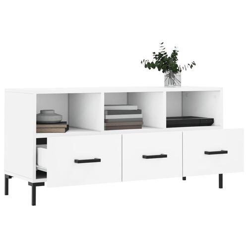 Tv-bord 102x36x50 cm konstrueret træ hvid