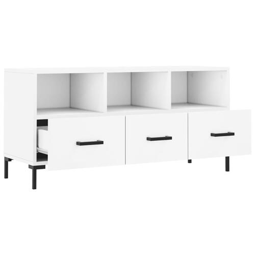 Tv-bord 102x36x50 cm konstrueret træ hvid