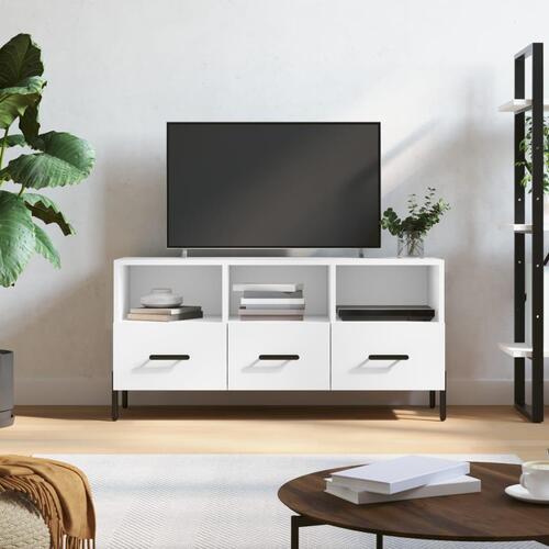 Tv-bord 102x36x50 cm konstrueret træ hvid