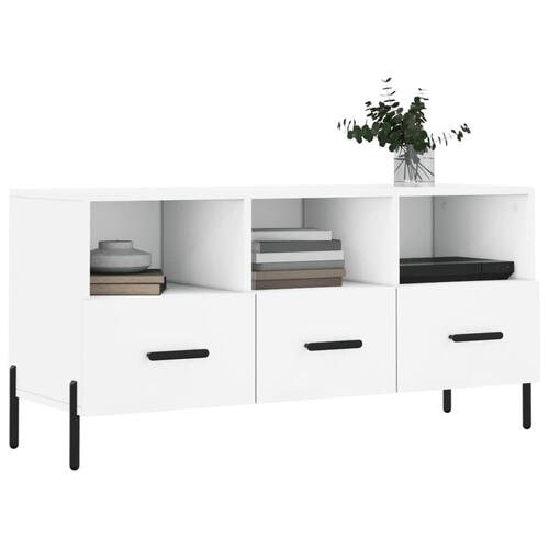 Tv-bord 102x36x50 cm konstrueret træ hvid