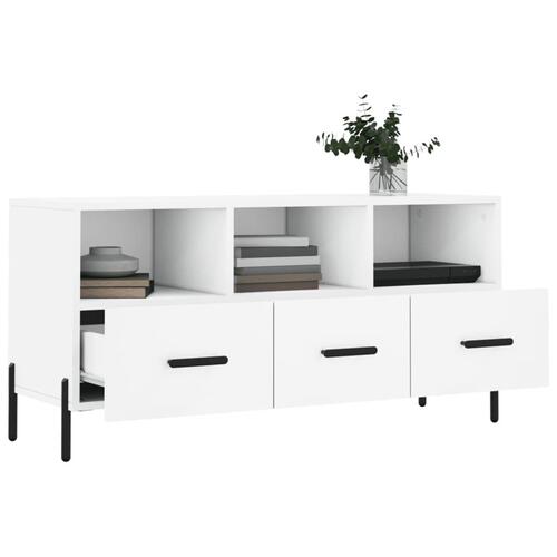 Tv-bord 102x36x50 cm konstrueret træ hvid