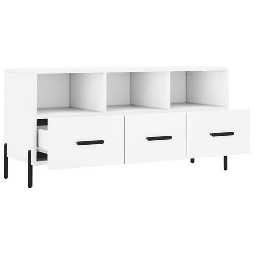 Tv-bord 102x36x50 cm konstrueret træ hvid