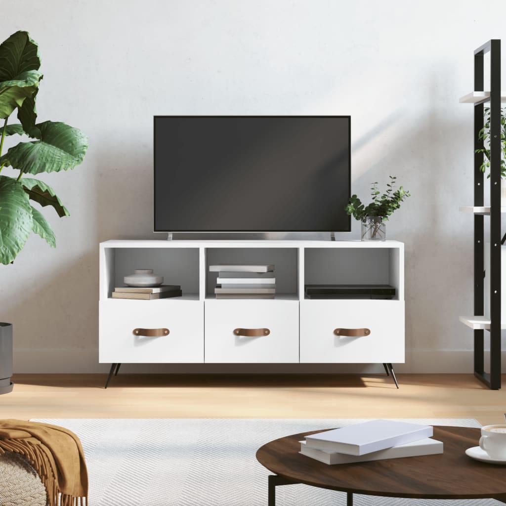 Tv-bord 102x36x50 cm konstrueret træ hvid