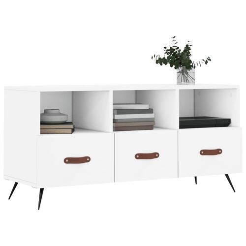 Tv-bord 102x36x50 cm konstrueret træ hvid
