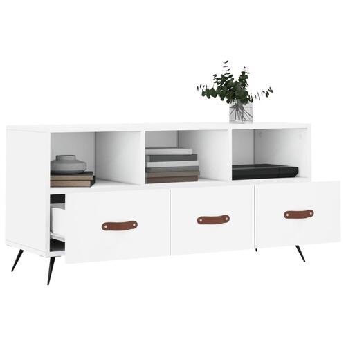 Tv-bord 102x36x50 cm konstrueret træ hvid