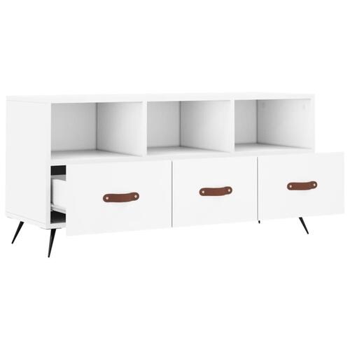 Tv-bord 102x36x50 cm konstrueret træ hvid