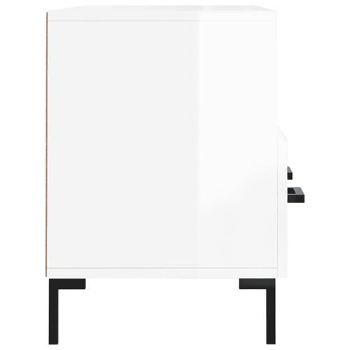 Tv-bord 102x36x50 cm konstrueret træ hvid højglans