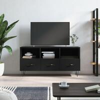 Tv-bord 102x36x50 cm konstrueret træ sort