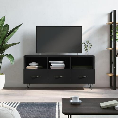 Tv-bord 102x36x50 cm konstrueret træ sort