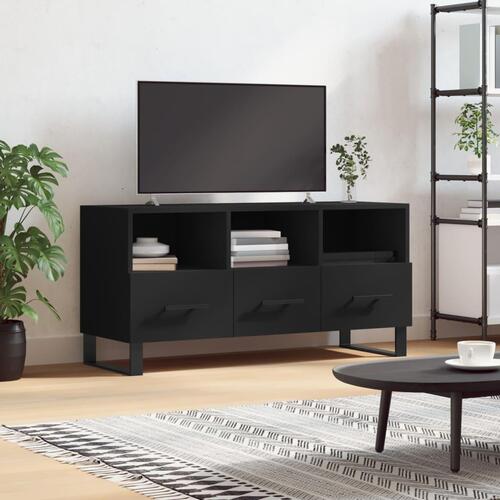 Tv-bord 102x36x50 cm konstrueret træ sort