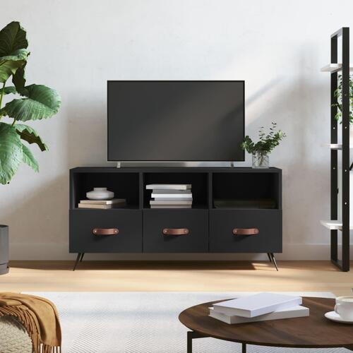 Tv-bord 102x36x50 cm konstrueret træ sort