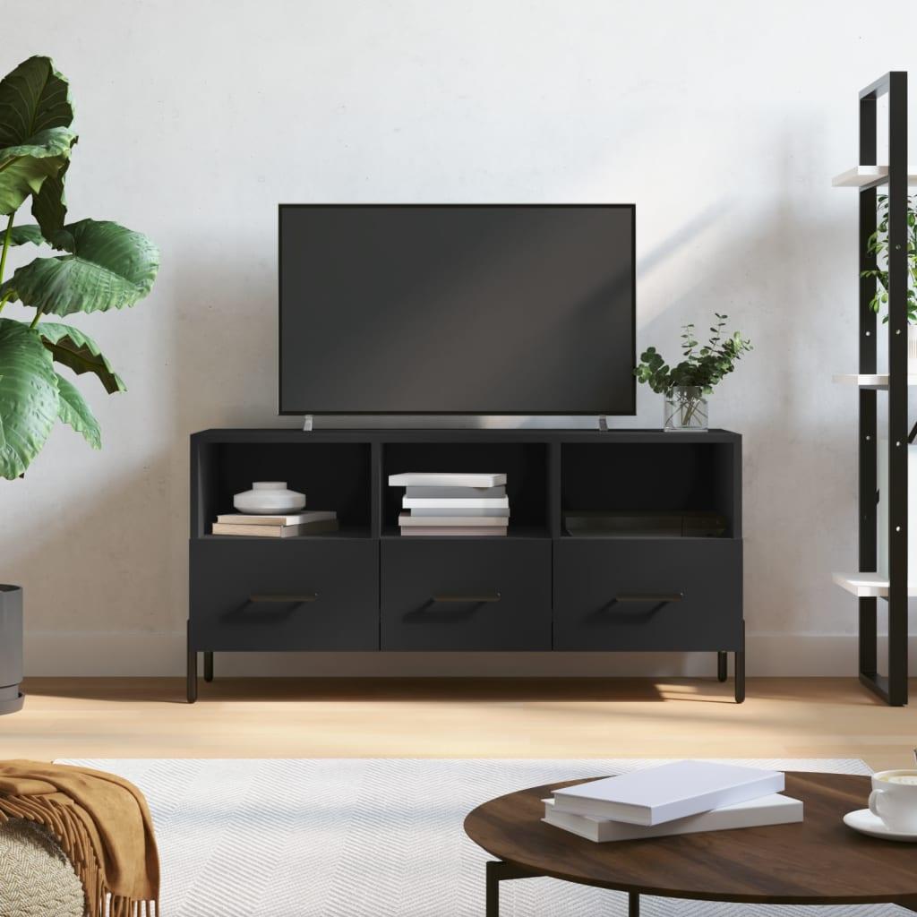 Tv-bord 102x36x50 cm konstrueret træ sort