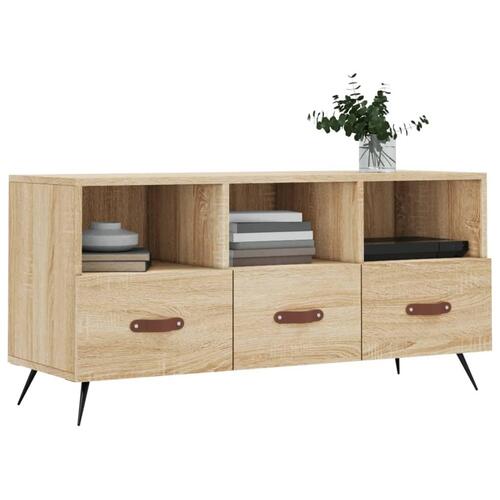Tv-bord 102x36x50 cm konstrueret træ sonoma-eg